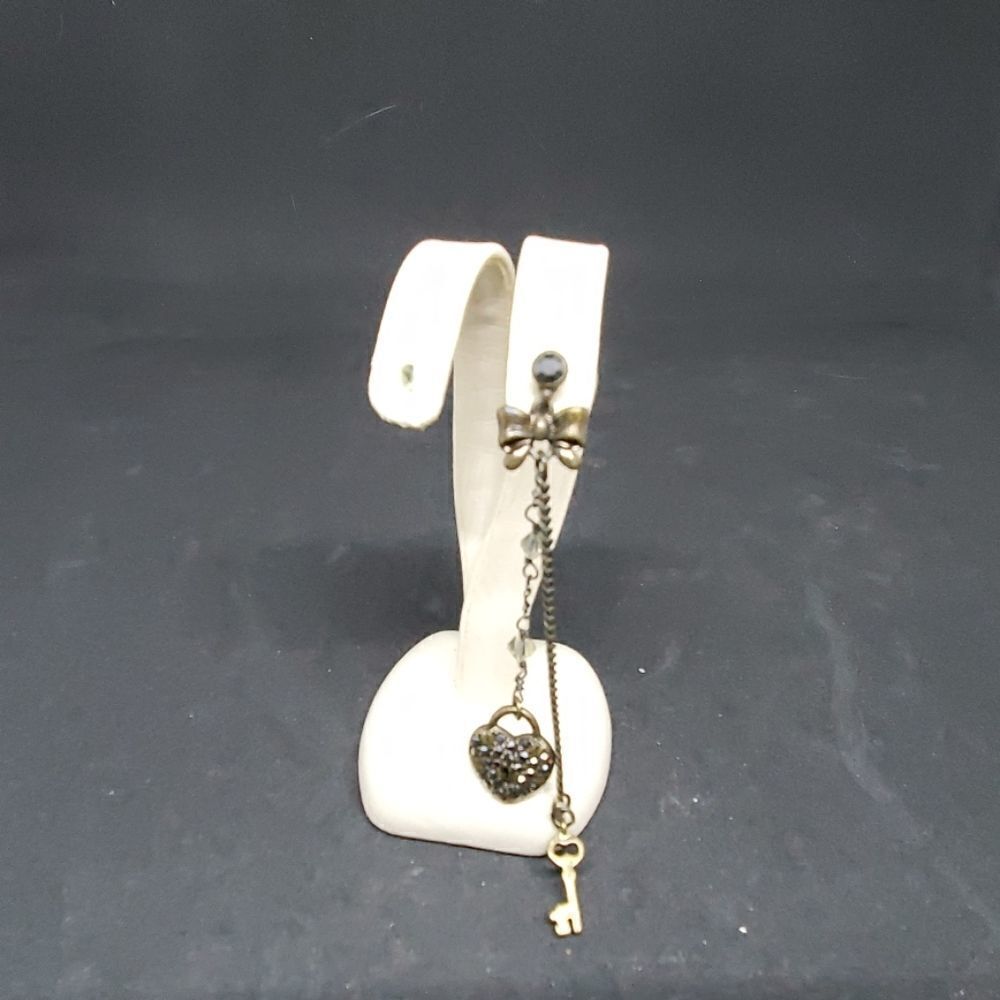 Betsey Johnson Dangling Lock & Key Single Earring